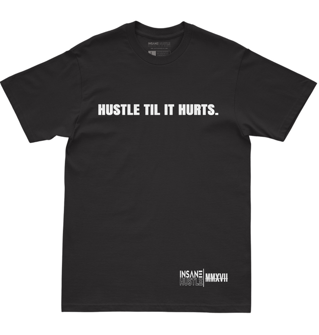 Hustle Til It Hurts Black Crew Tee