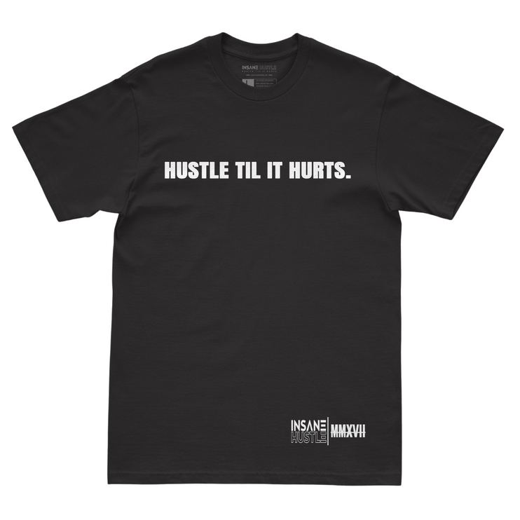 Hustle Til It Hurts Black Crew Tee